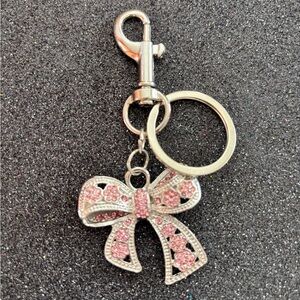 Elegant Pink Bow Keychain